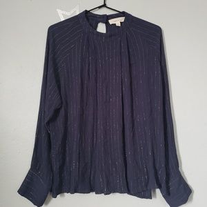 Onetheland top Navy blue and gold stripes size M